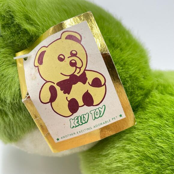 Kelly Toy Vintage 11" Paw Up Waving Arm Frog Plush Green Kellytoy - Picture 7 of 8